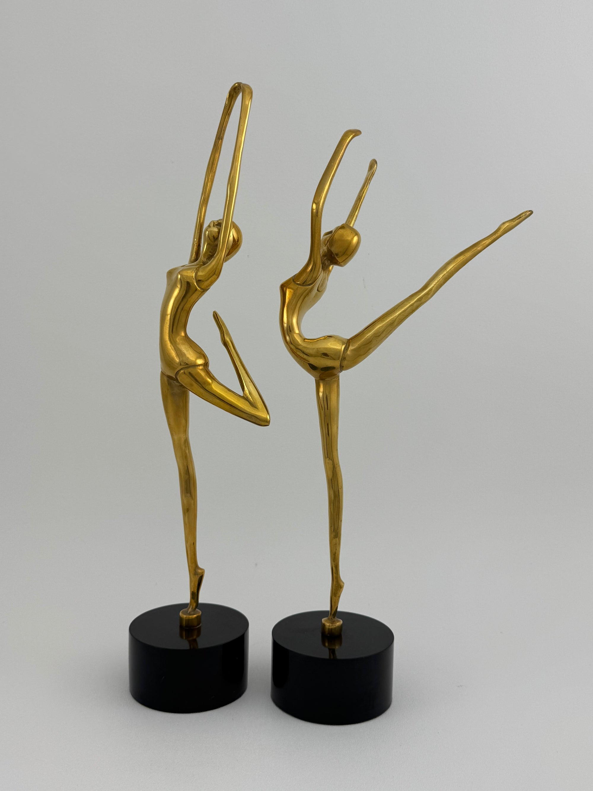 Tall Vintage Brass Ballerina Figurines – Set of Two