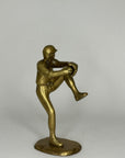 Vintage San Pacific Brass Baseball Pitcher Figurine | Solid Brass Sports Statue, Made in Taiwan