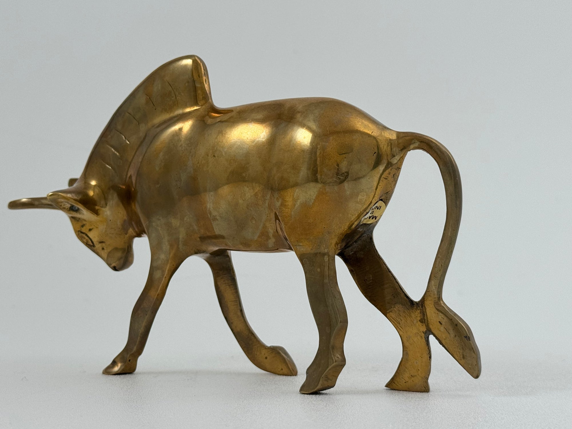 Vintage Brass Bull Figurine