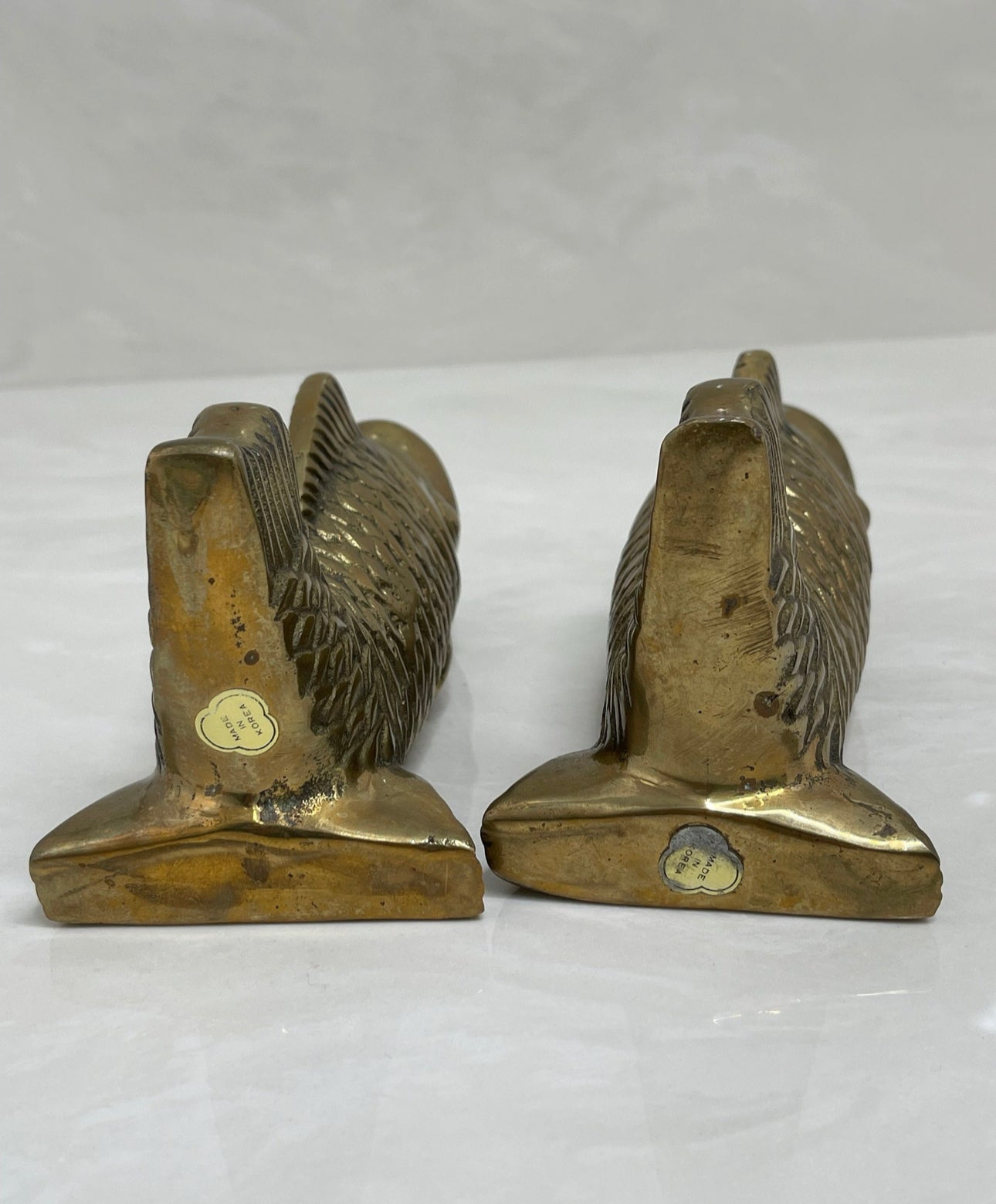 Vintage Brass Fish Vases-A Pair