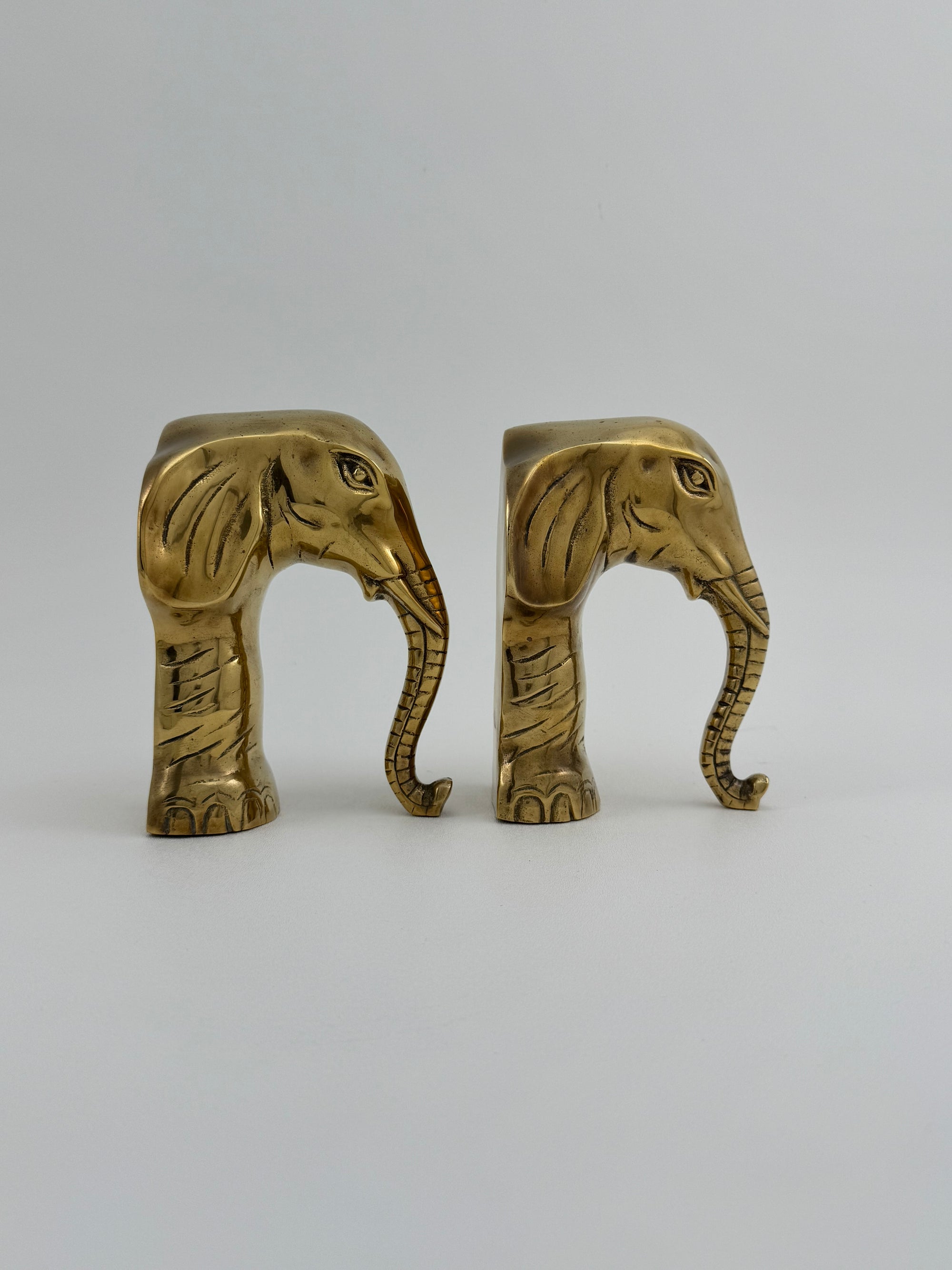 Vintage Brass Elephants- A Pair