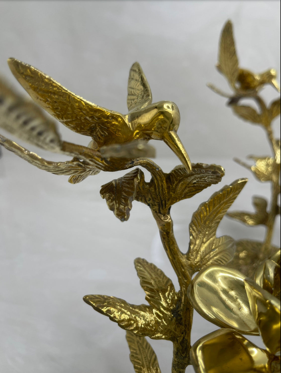 Vintage Brass Hummingbird Candleholders-A Pair