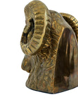 Vintage Brass Ram Head Bookends