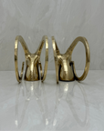 Vintage Brass Rams with Curled Horns-A Pair