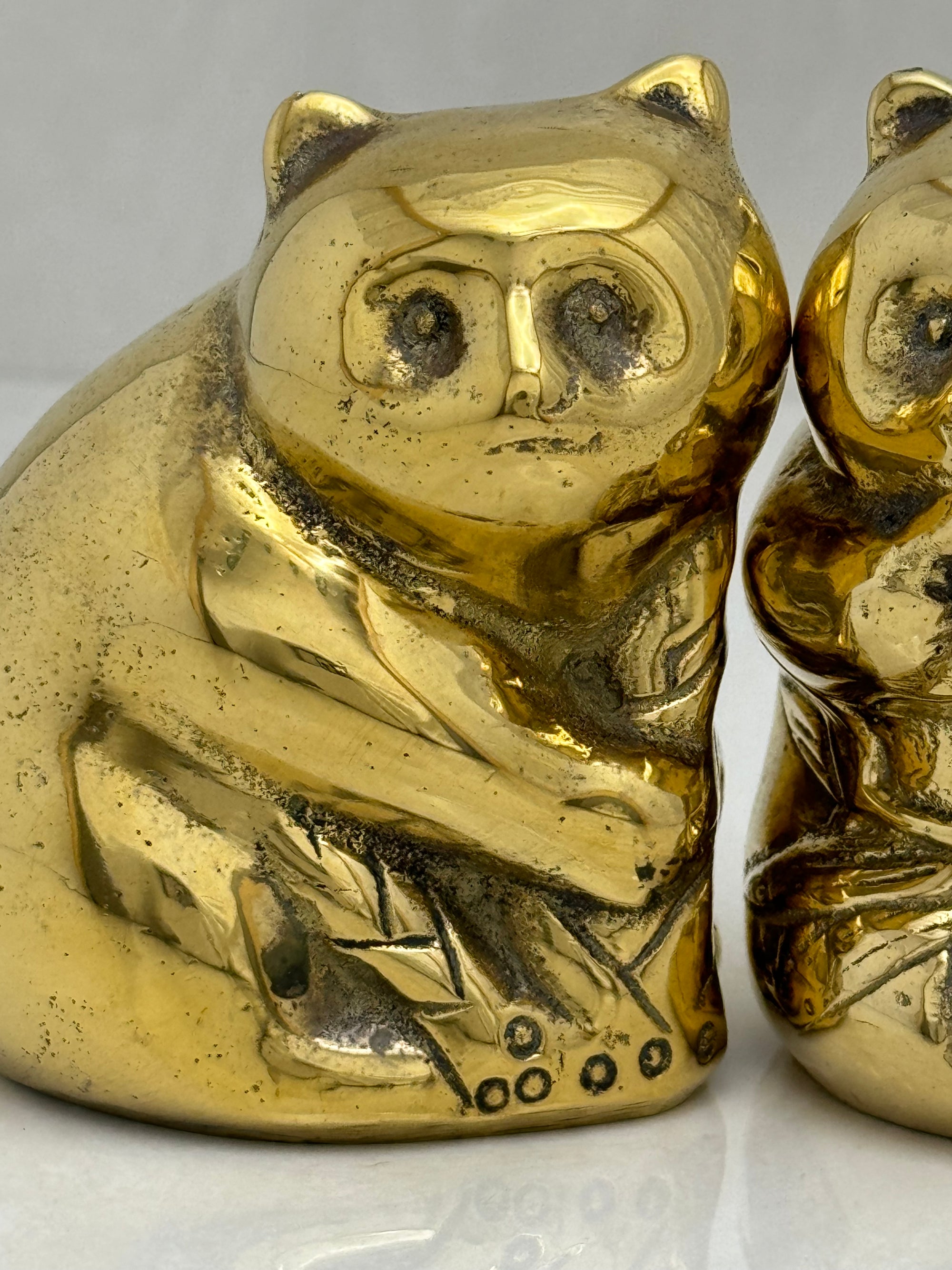Vintage Brass Panda Bears-A Pair