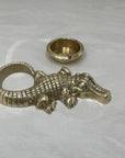 Vintage Brass Alligator Ashtray/Candleholder/Ring Dish