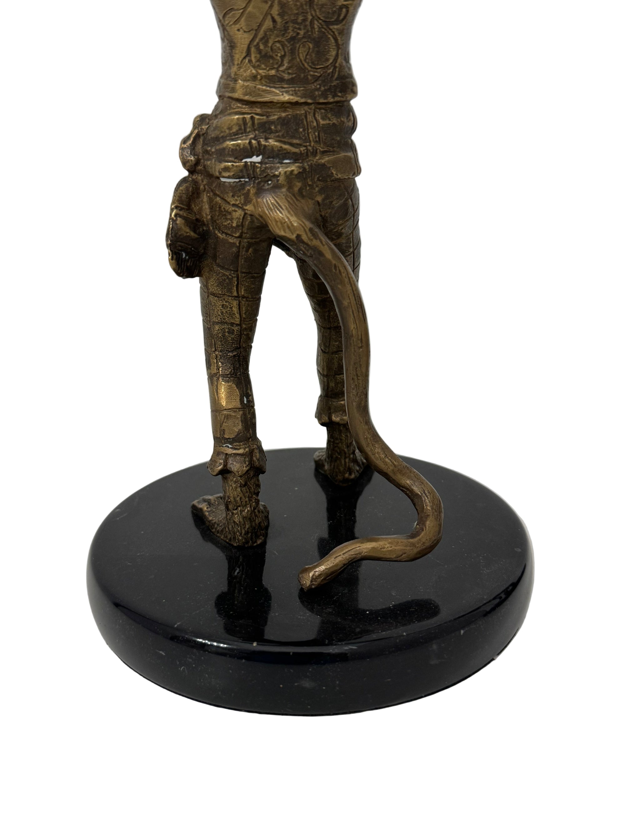 Vintage Brass Monkey Candleholders on Black Marble Bases | Mid-Century Exotic Pair