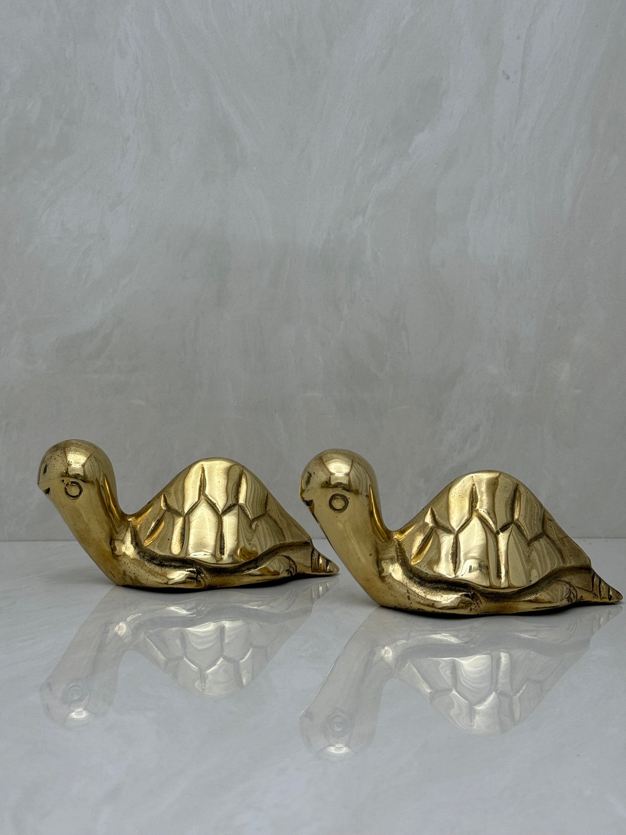 Vintage Brass Turtle Pals- A Pair