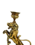 Vintage/Antique Brass Lion Candleholders- A Pair