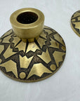 Vintage Brass Candlestick Holders with Crown Motifs - Inspired by Nordisk Malm