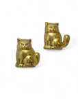 Vintage Brass Cat Wall Hook-A Pair