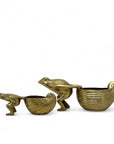 Vintage Brass Frogs Pulling Snails- A Pair