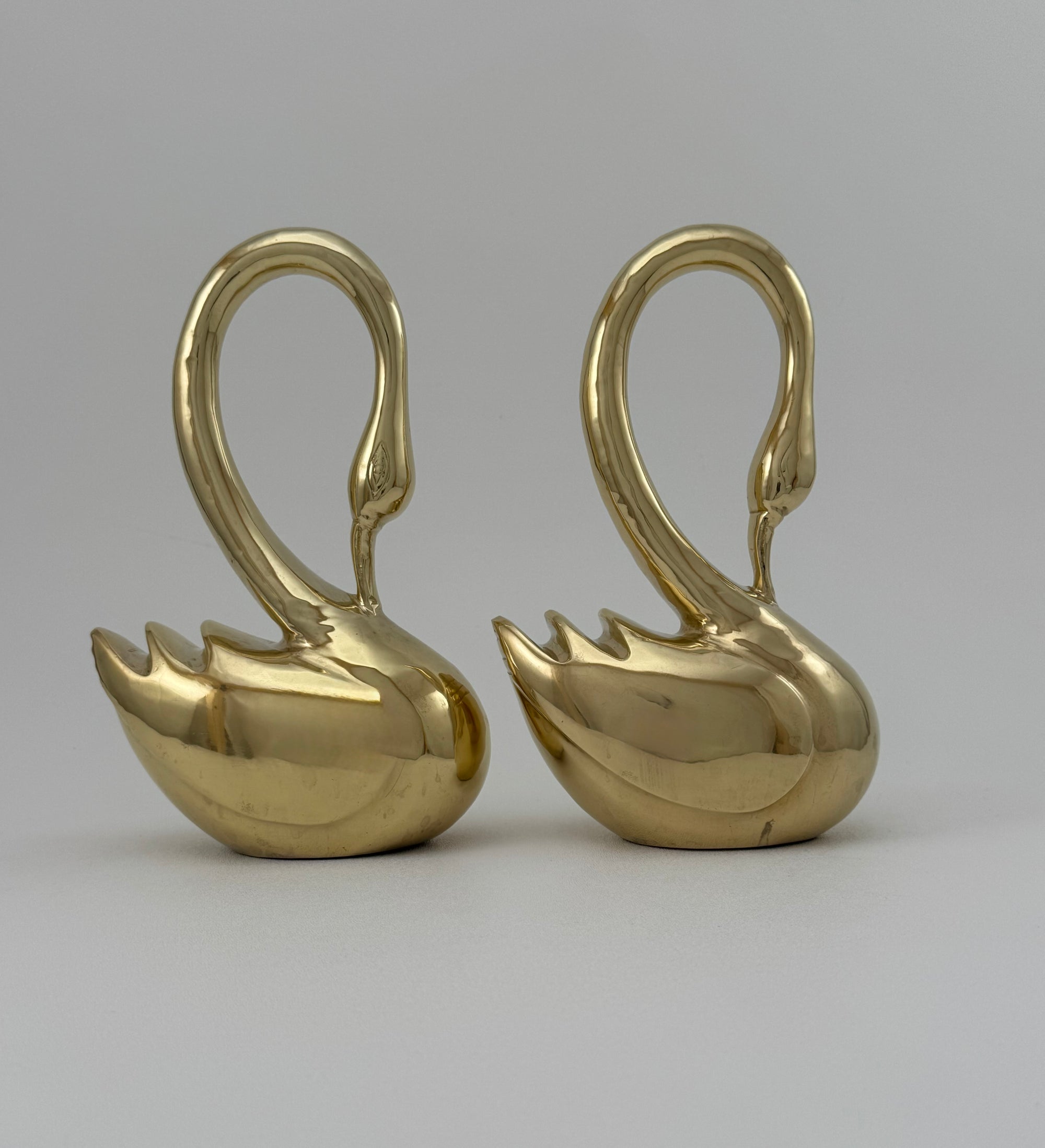 Vintage MCM Brass Swans- A Pair