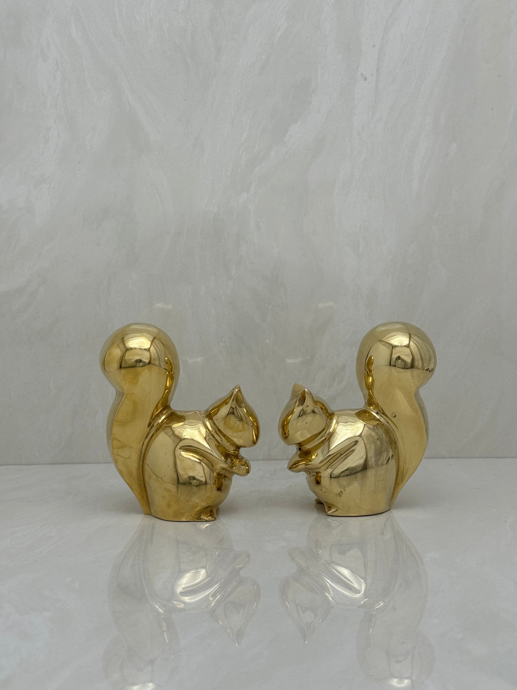 Vintage Brass Adorable Squirrels-A Pair