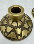 Vintage Brass Candlestick Holders with Crown Motifs - Inspired by Nordisk Malm