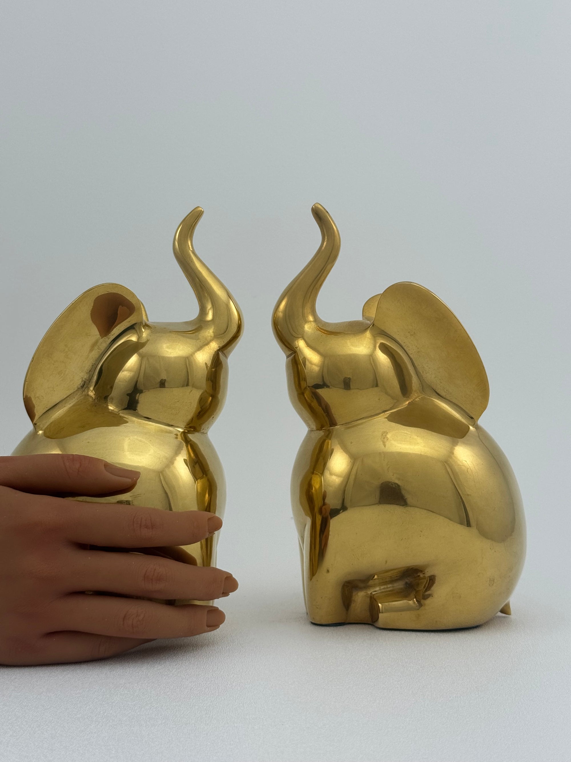 Vintage Brass Elephants-A Pair