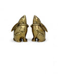 Vintage Brass Moon Gazing Rabbits-A Pair