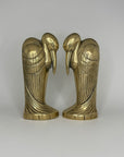 Tall Vintage Brass Pelican Bookends-A Pair