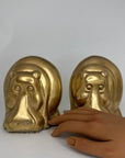 Mid-Century Modern Brass Hippo Bookends