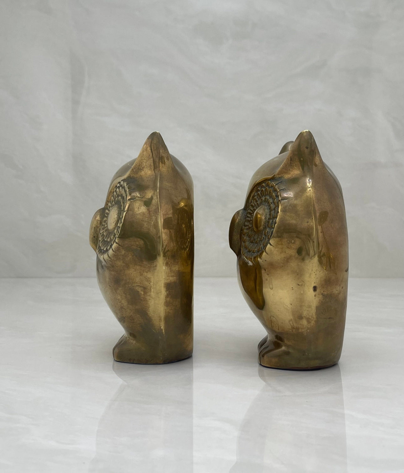 Vintage Brass Owl Bookends-A Pair