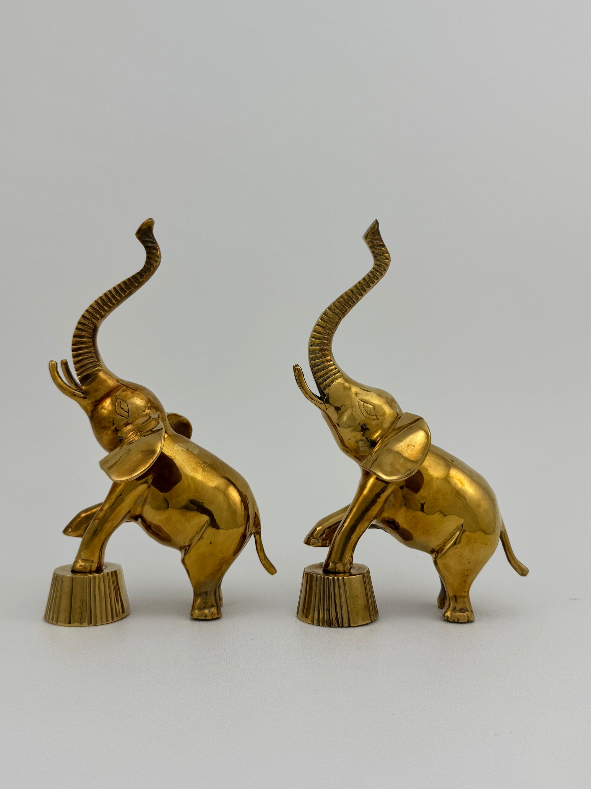 Vintage Brass Circus Elephants- A Pair