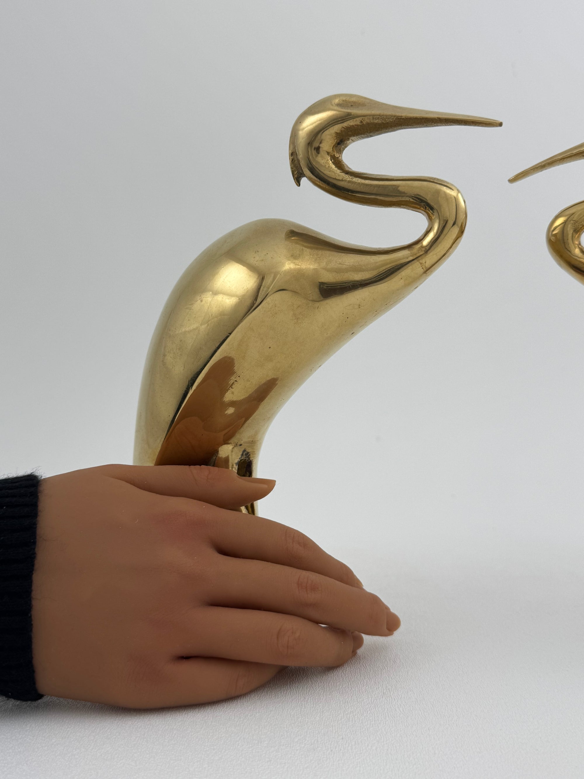 Vintage Brass Heron Birds-A Pair