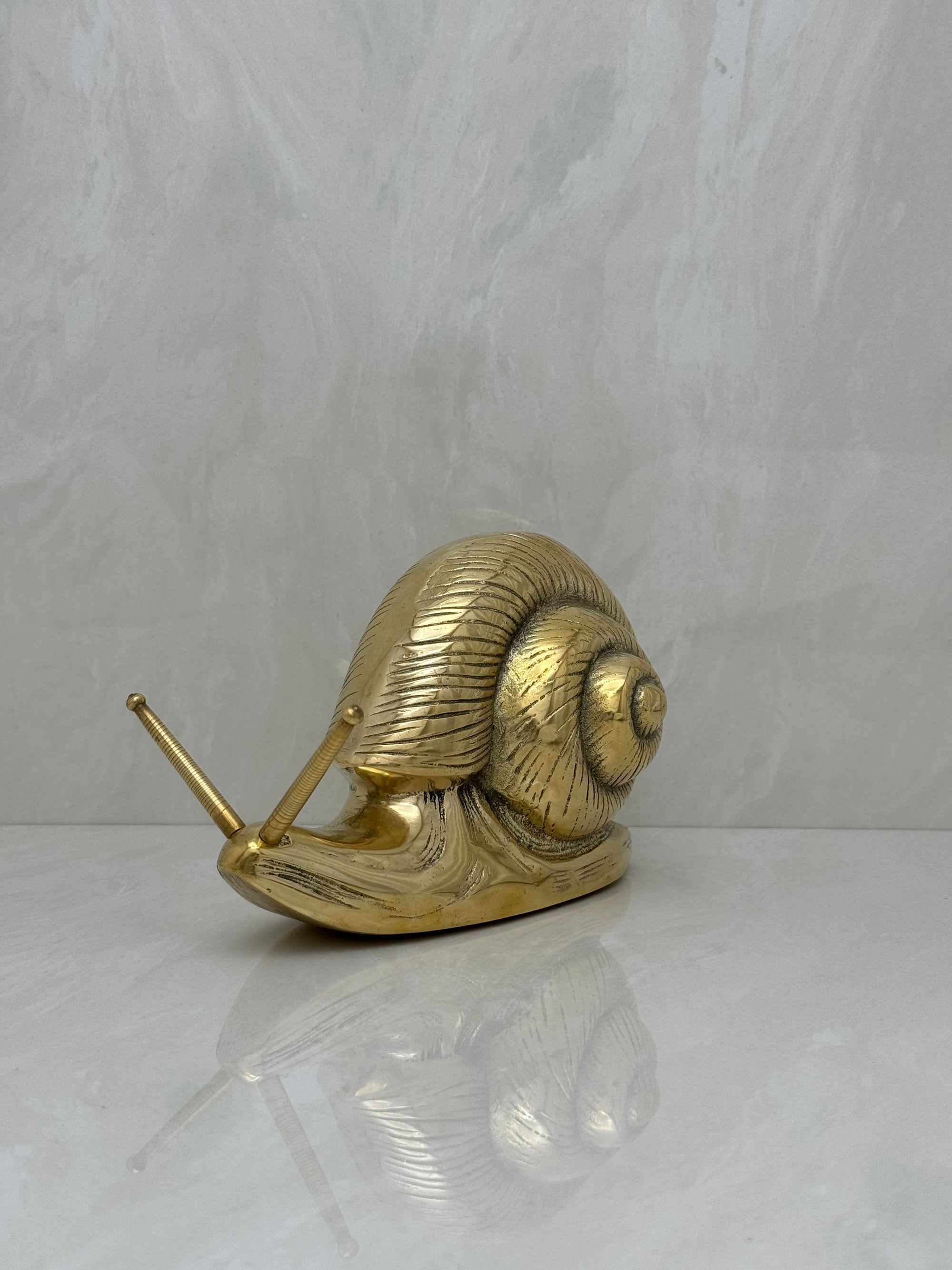 Vintage MCM Brass Snail