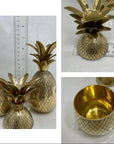 Vintage Brass Pineapple Trinket Containers- A Pair