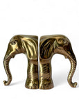 Vintage Brass Elephant Bookends- A Pair