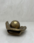 Vintage Brass Baseball Glove and Ball-A Two Piece Set