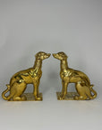Vintage Brass GreyhoundDog Bookends