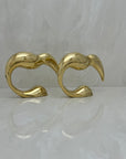 Vintage Brass Toucan Bookends- A Pair