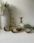 Vintage Brass Candlestick Holders with Scrollwork- A Pair