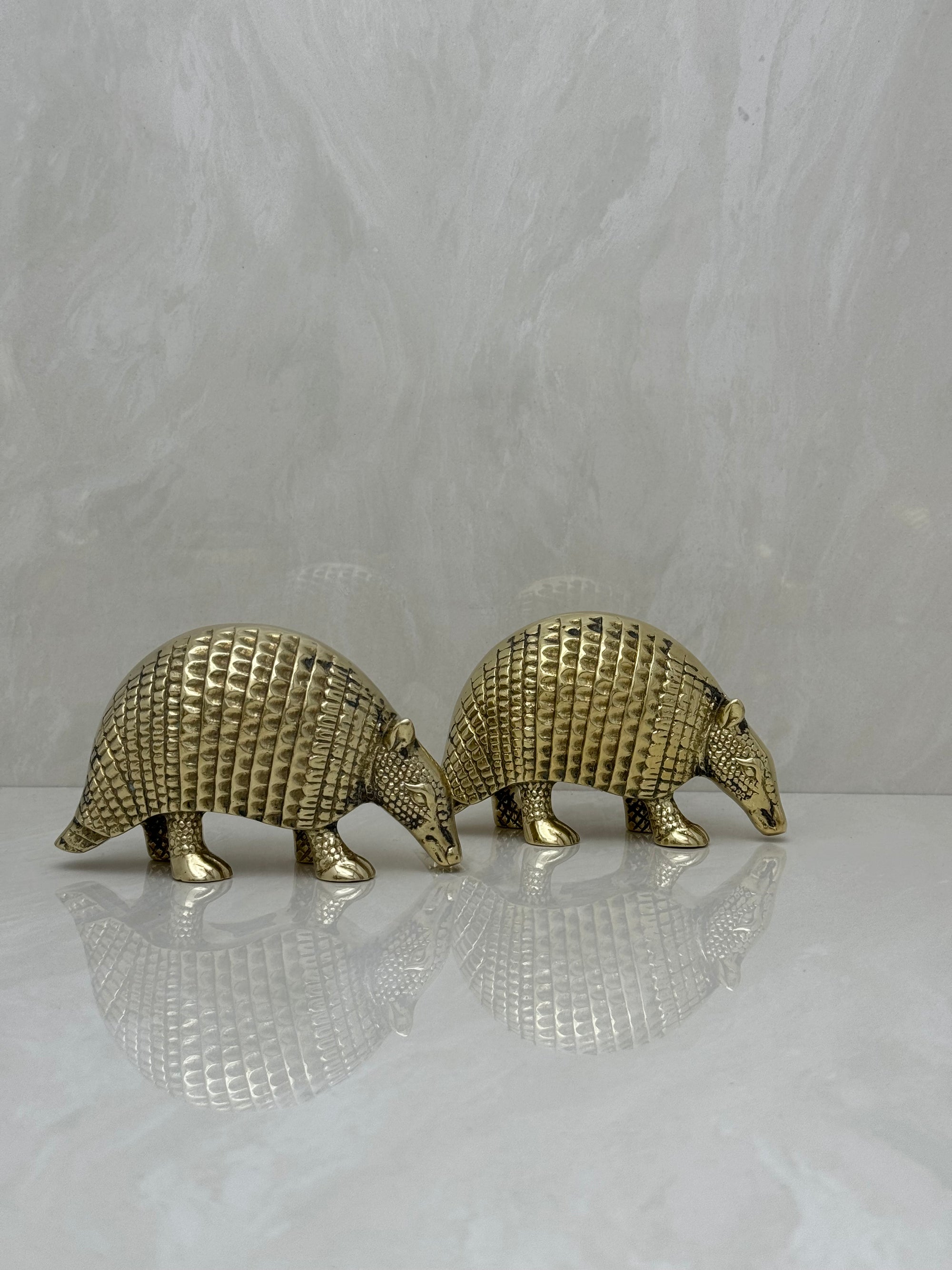 Vintage Brass Armadillos- A Pair