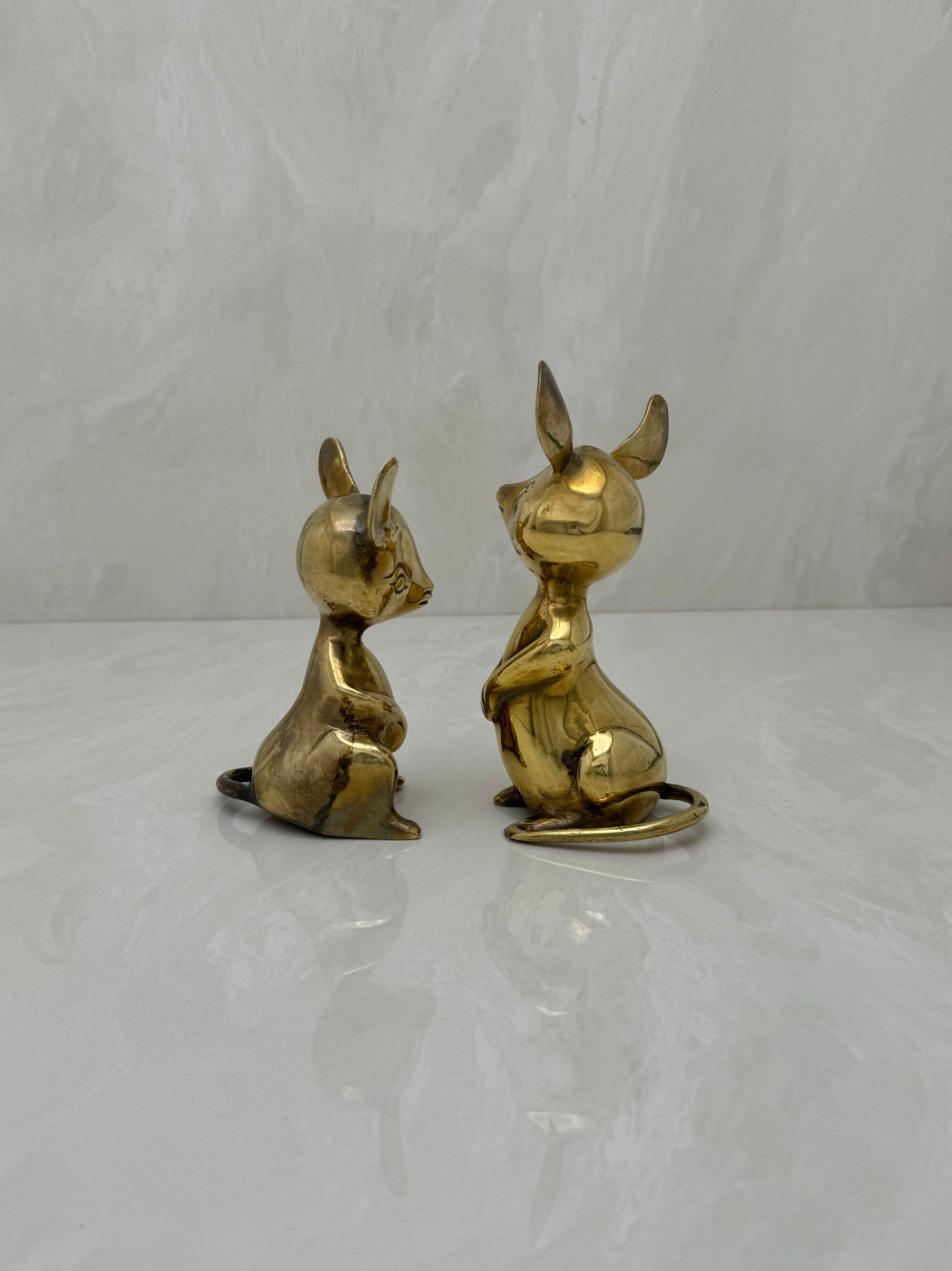 Vintage Brass Mice-A Pair