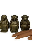 Vintage Brass wise Monkeys- A Set of Three