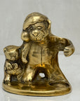 Vintage Brass Teddy Bear Candleholders-A Pair