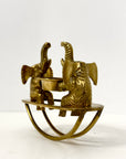 Vintage Brass Elephant See-Saw Candleholder | Whimsical Tealight Holder
