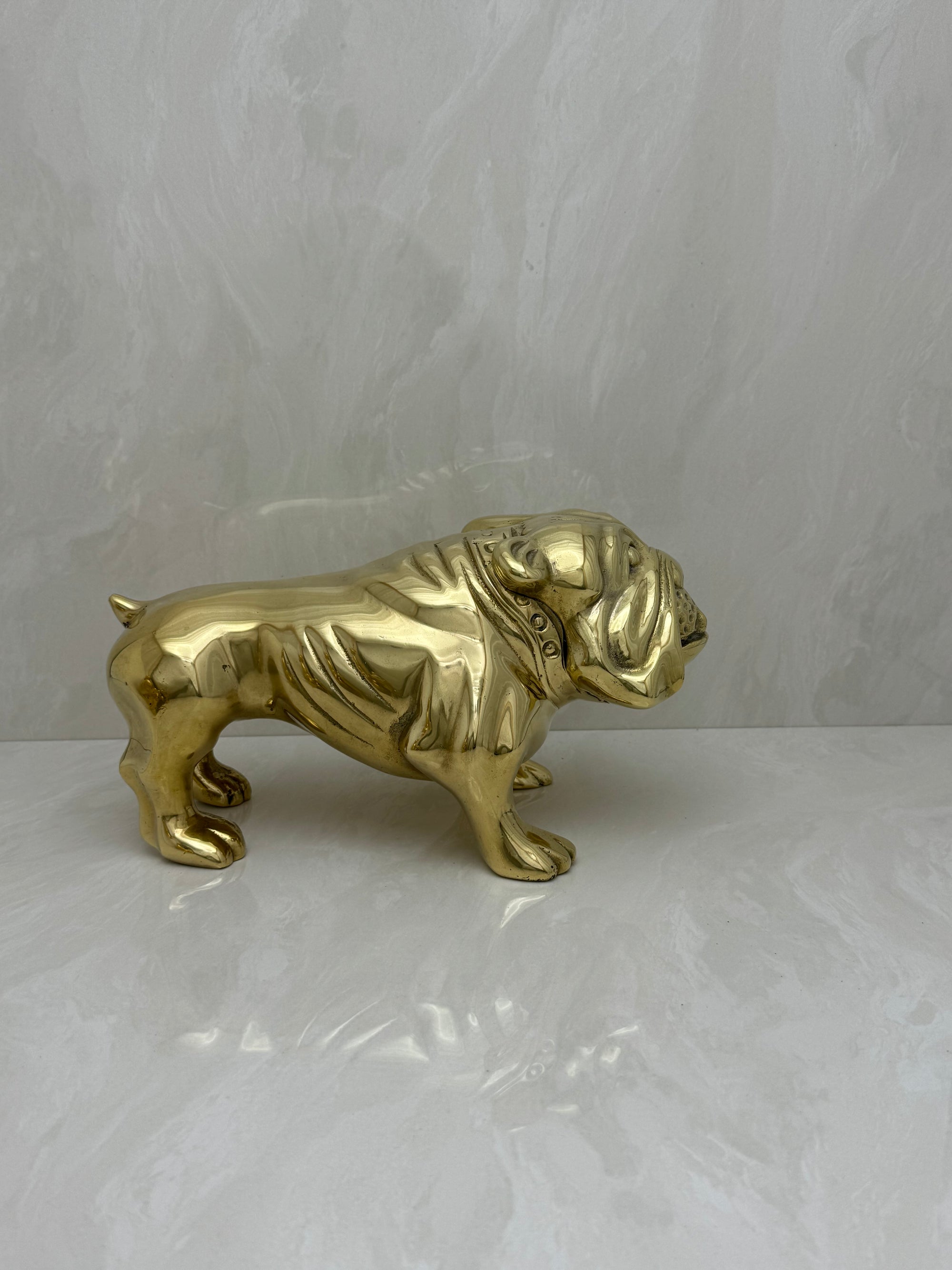 Large Vintage Brass Bulldog