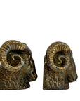Vintage Brass Ram Head Bookends