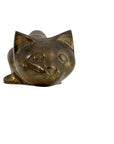 Vintage Brass Reclining Cat Figurine