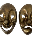 Vintage Brass Comedy & Tragedy Masks – Theater Wall Art, Made in India