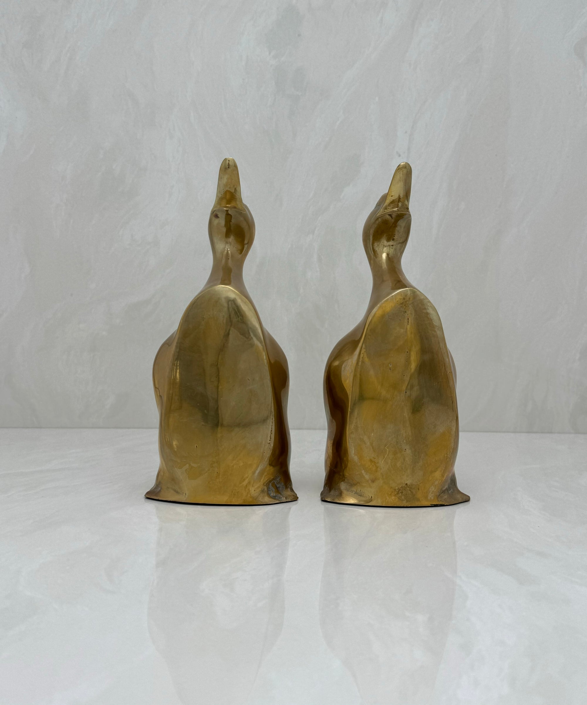 Vintage Brass Duck Bookends-A Pair