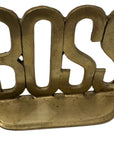 Vintage Brass “BOSS” Bookends | Mid-Century Modern Office Decor