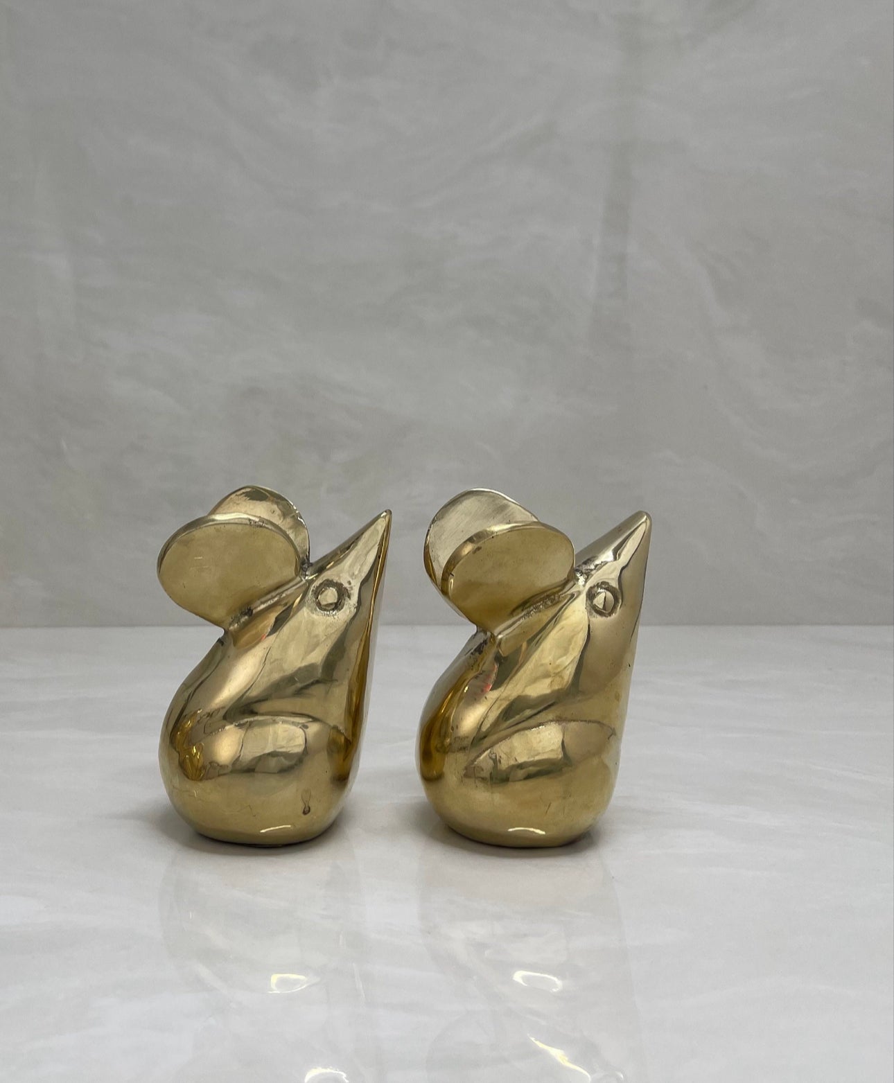 Vintage Brass Mouse Pair