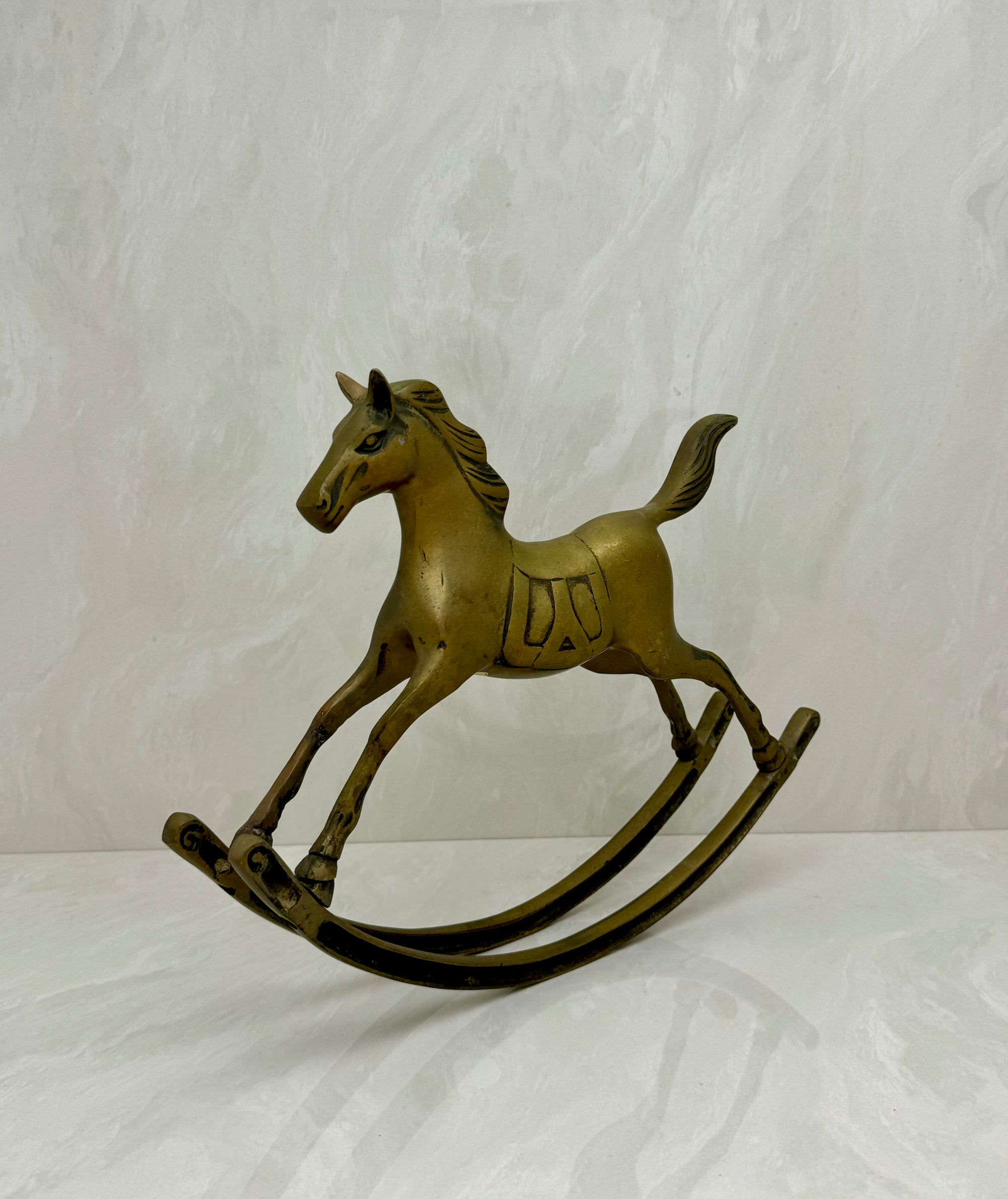 Vintage Brass Rocking Horse- Large
