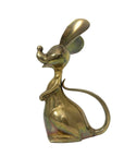 Grand Vintage Mid-Century Modern Brass Mouse Sculpture — Oversized Whimsical Art Accent