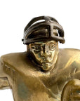 Vintage Brass Running American Football Player