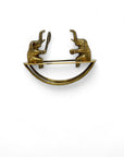 Vintage Brass Figurine of Elephants Enjoying a Tennis Match on a Teeter-Totter