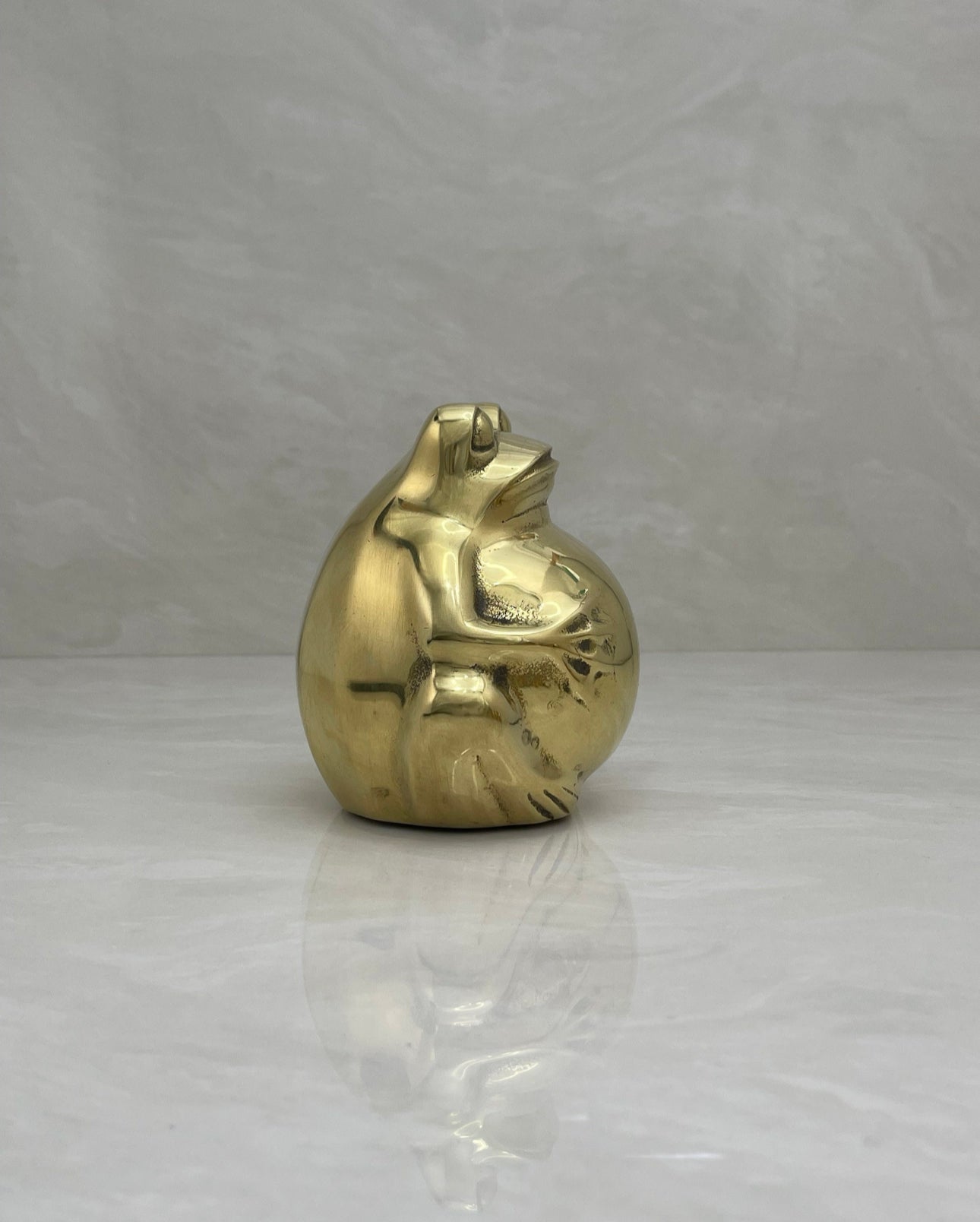 Vintage Brass Big Belly Frog Coin/Wish Bank